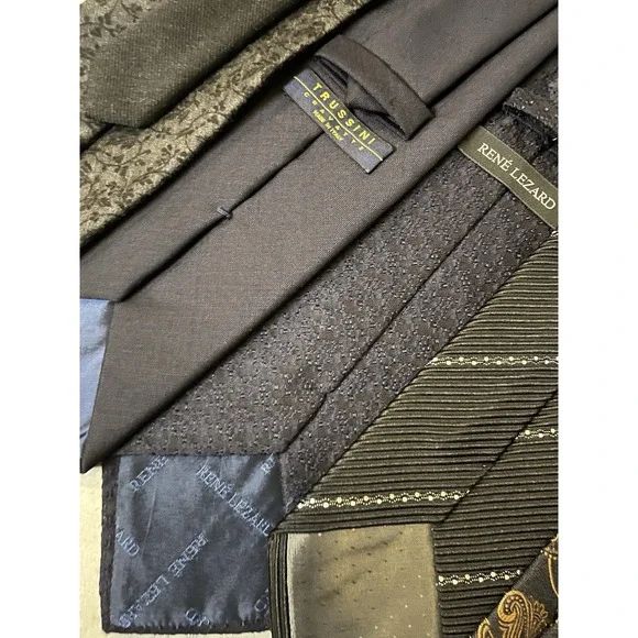Designer Tie Lot Of 7 Trussini Donna Karen Rene Lezard Santoni Banana Republic